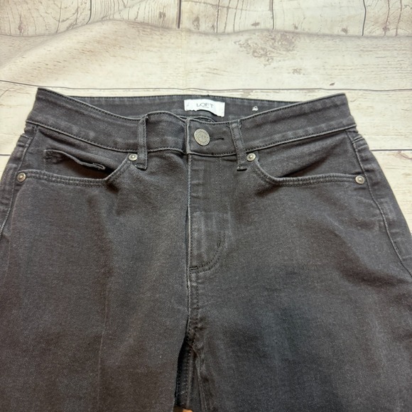 LOFT Curvy Skinny Mid Rise Black Denim Jeans Pants Women's Size 4 - Picture 3 of 16
